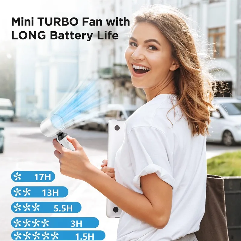 

Портативный ручной мини-вентилятор 6000 мАч, USB-перезаряжаемый, с LED-дисплеем, легкий, для личного охлаждения в путешествиях, кемпинге и на природе
