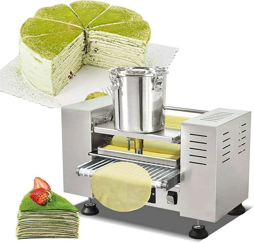 

Automatic 6/8/10/12 Inch Mille Egg Crepe Cake Machine Thousand Layer Cake Skin Mille-feuille Cake Crust Machine for Sale