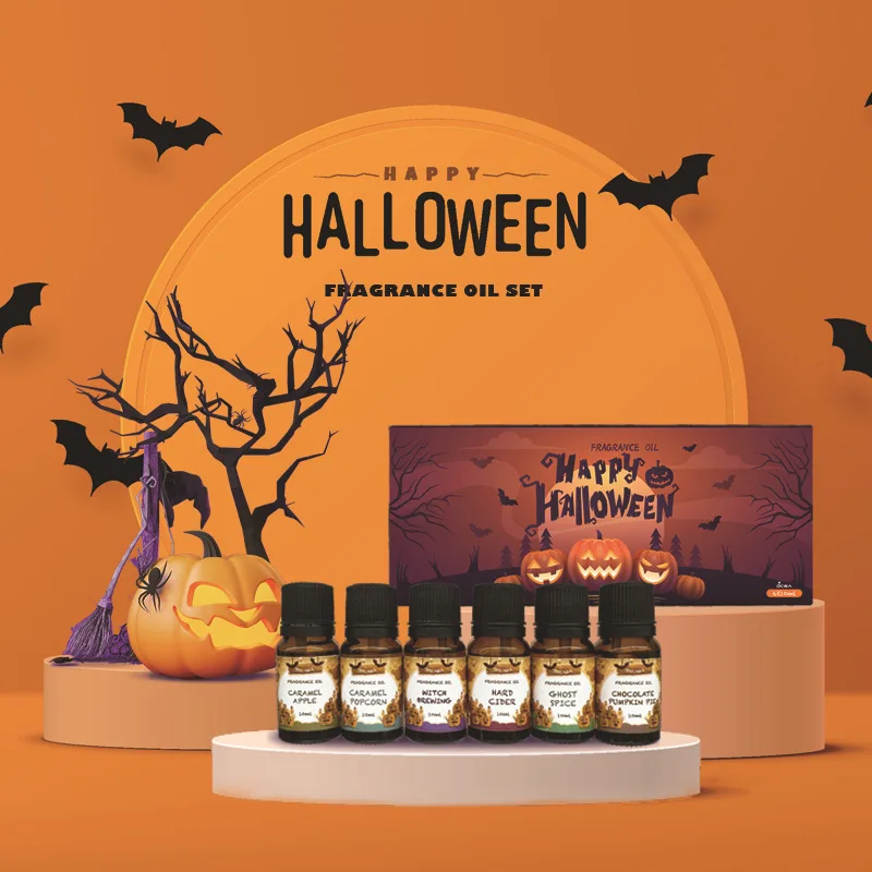 Halloween Water Soluble Essential Oil–Plant-Based Aromatherapy Gift Box,Long-Lasting Natural Fragrance for Diffuser & Humidifie