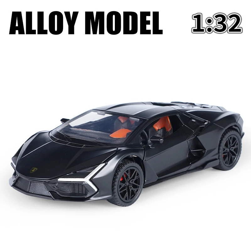 1:32 Lambos Revuelto Supercar Alloy Die Cast Toy Car Model Sound and Light Pull Back Children\'s Toy Collectibles Birthday gift