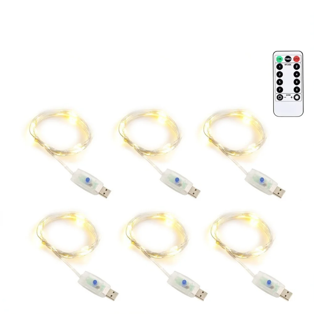 Copper Wire LED String Light USB Operated Remote Control Decorative Lamp For Christmas Festival Wedding Garden Home Decor