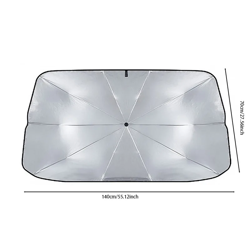 Car Sunshade Umbrella-style Front Glass Sunshade Sunscreen Heat Insulation Cloth Car Windshield Sunshade Car Umbrella Shade