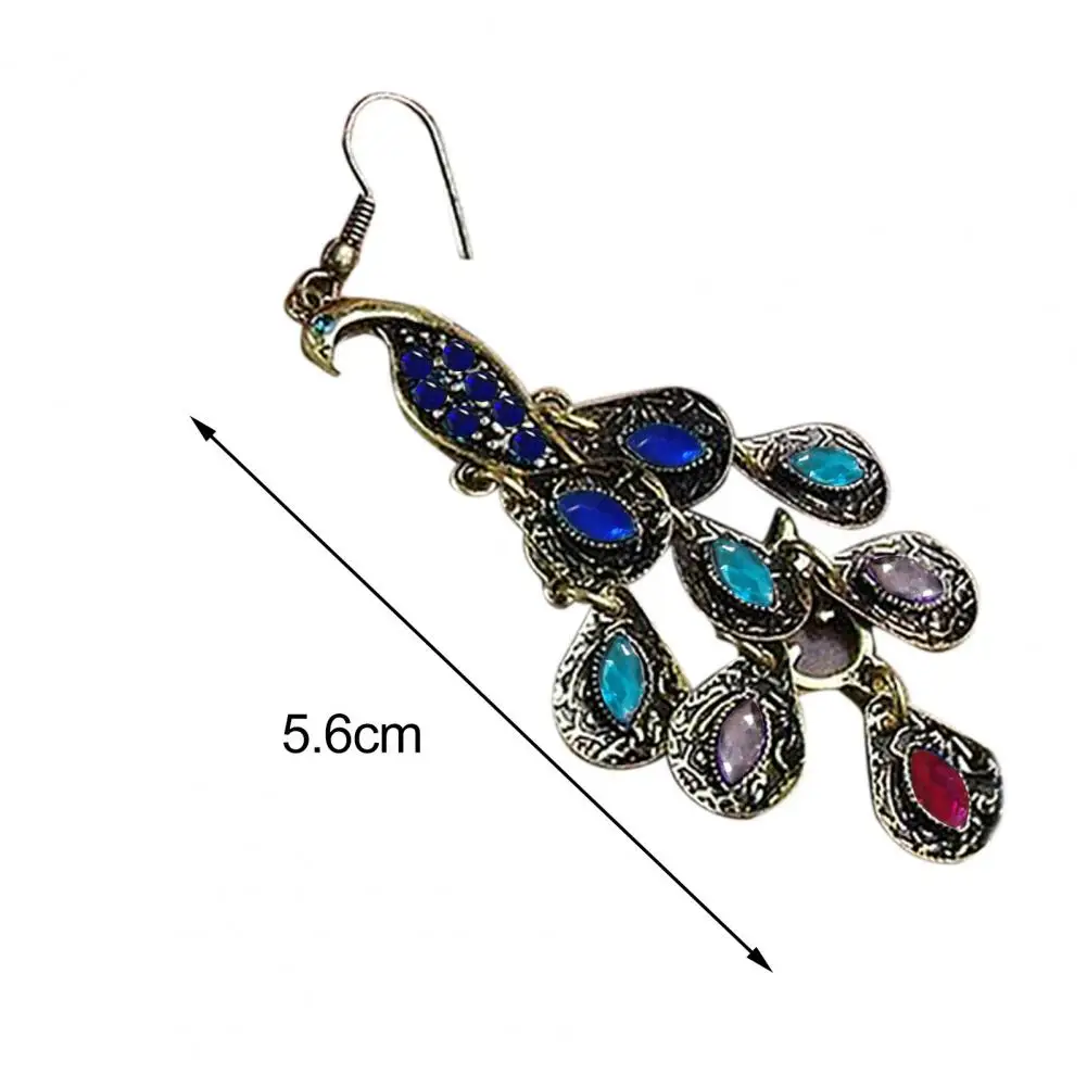 Hook Earrings for Party Vintage Jewelry Dangle Earrings Bohemian Style Peacock for Party