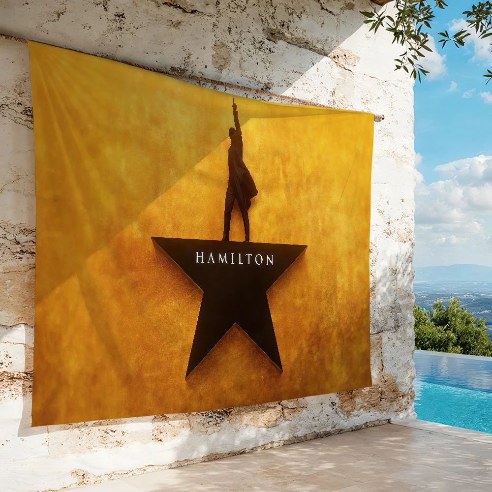 Music TV H-Hamilton An American Musical Flagge zur Dekoration, für Picknick im Freien, zum Aufhängen, für Zuhause, Camping, Party, Banner