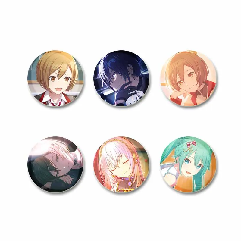 Project SEKAI Game PJSK Pins Kawaii Cartoon Figure Badge Kagamine Rin Len Luka Tinplate Brooch on Backpack Jewelry Accessories