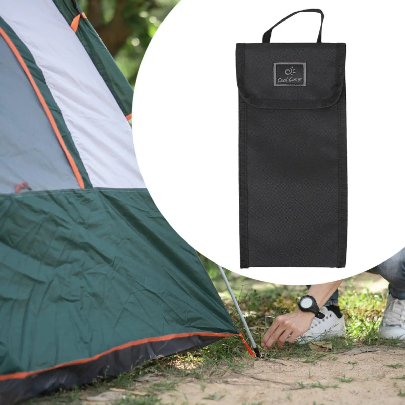 

Camping Tent Stakes Bag Container Nails Pouch for Camping Hiking Gardening