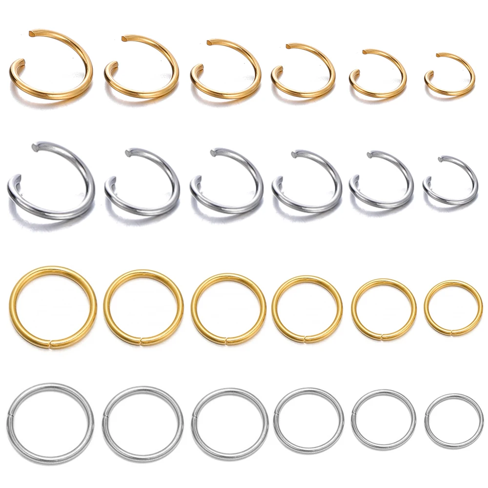 100-200Pcs/Lot Stainless Steel Open Jump Rings Split Rings Connectors For DIY Jewelry Making Accessories Supplies Wholesale