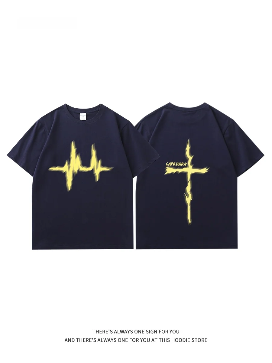 Capricorn Summer New Graffiti Letter Short Sleeve T-Shirt Women Casual Style Cotton Print Top Streetwear Inner Wear Tee