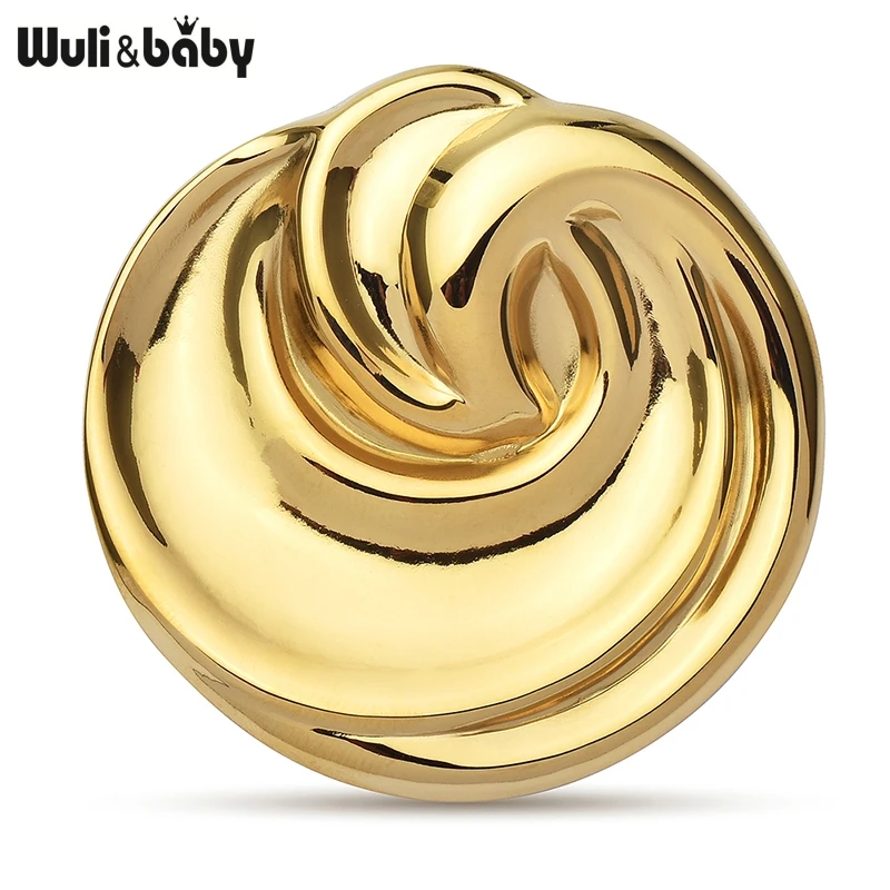 Wuli&baby Stainless Steel Knot Design Brooches For Women Unisex 2-color Art Round Party Office Brooch Pins Gifts