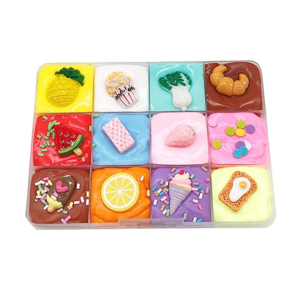 Gift Fruit Platter Stress Reliever Diy Rubber Mud Soft Plasticine Toy Playdough Slimes Toys Diy Creative Clay Diy Fruit Dish