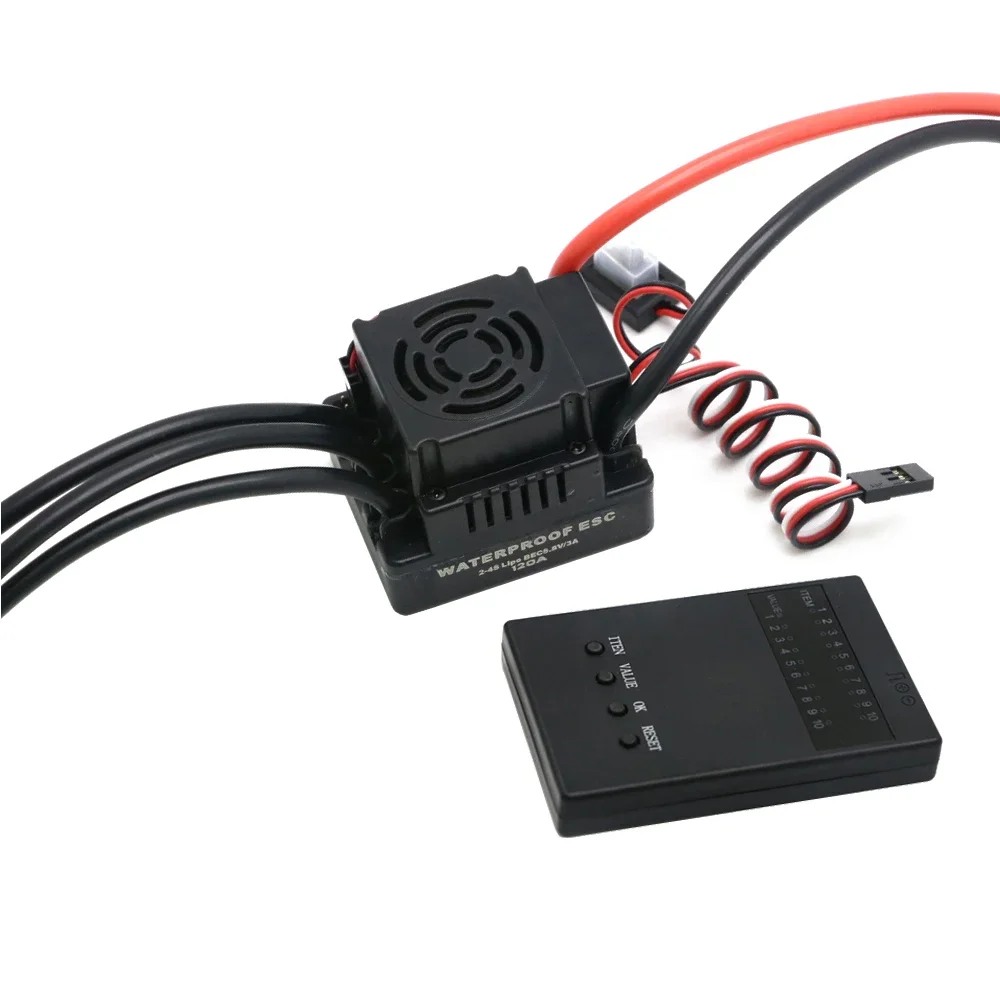 RoRuSWaterproof 3670 2150KV 2650KV 1600W Brushless Motor 120A 2-4S ESC 5.8V/3A BEC LED Program Card For 1:8 RC Car Buggy Accesso