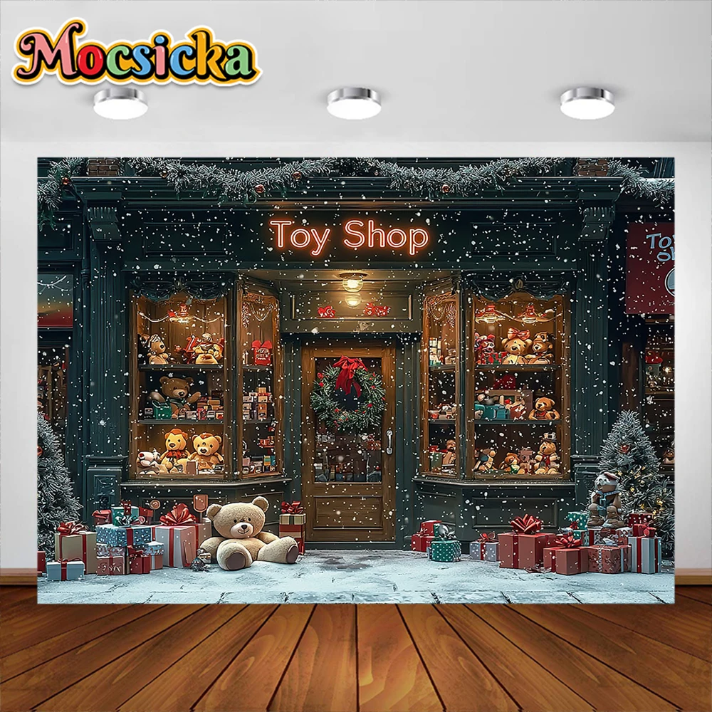 Christmas Toy Shop Photography Background Xmas Store Nutcracker Holiday Decor Boys Girls Photo Portrait Backdrops Studio Props