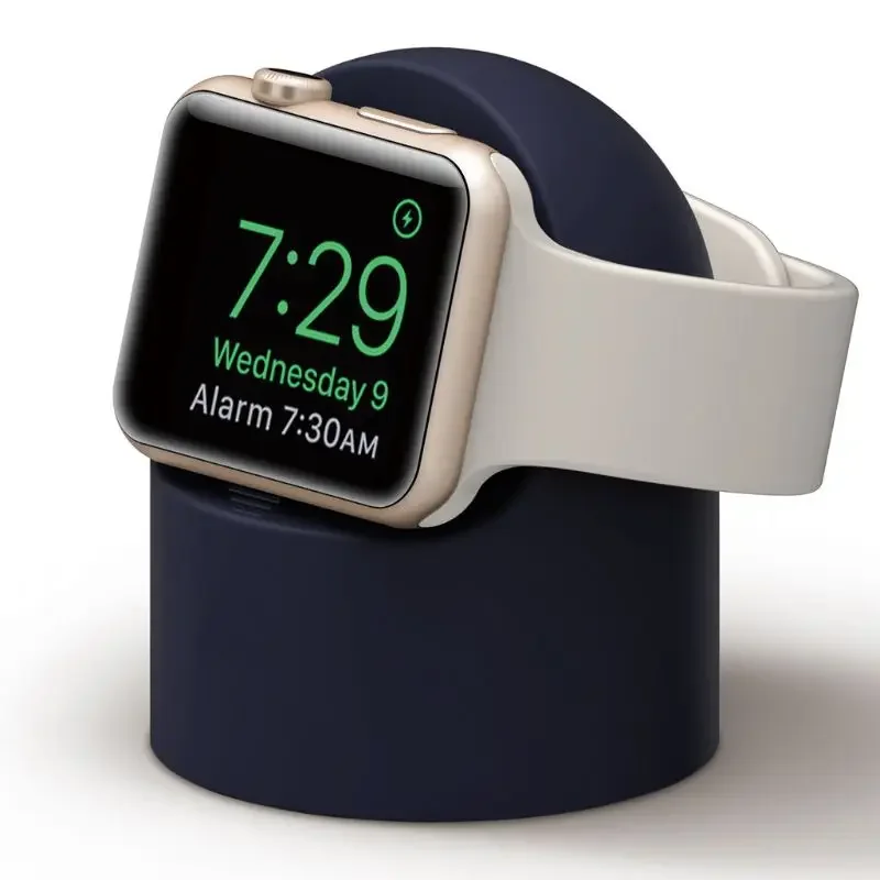 Opladerstandaard voor Apple Watch Series Ultra/8/SE2/7/6/SE/4/3 49 mm/45 mm/44 mm/42 mm/41 mm/40 mm/38 mm Duurzame siliconen nachtkastjemodus