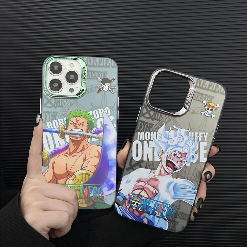 Anime One Piece Luffy Zoro Color Silver Dragons Balls Case for IPhone 11 12 13 14 15 Pro Max Plus Phone Cover Shell Toy Gift