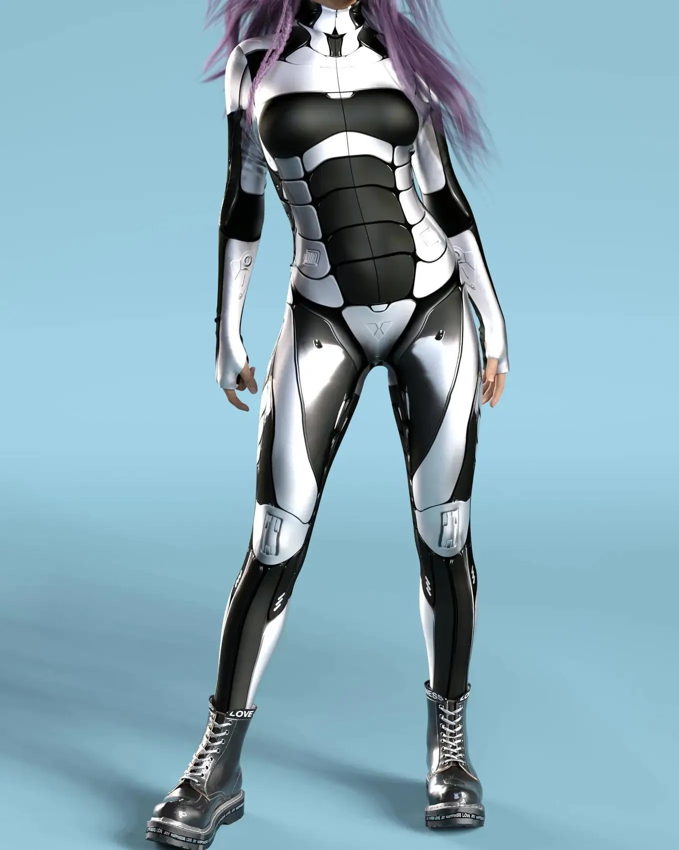 Futuristic Cyber Mechanical Armor Women Cosplay Punk Bodysuits Costume Elastic Holiday Party Fancy Dress Jumpsuit Rompers Zentai
