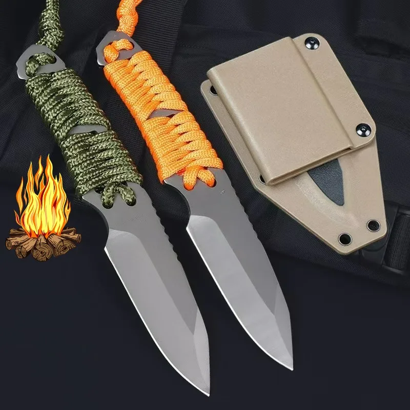 

New Camping Multi-purpose EDC Pocket Knife, Sheathed Fixed Blade, Easy To Carry for Hiking, Camping, Fishing, and Barbecuing
