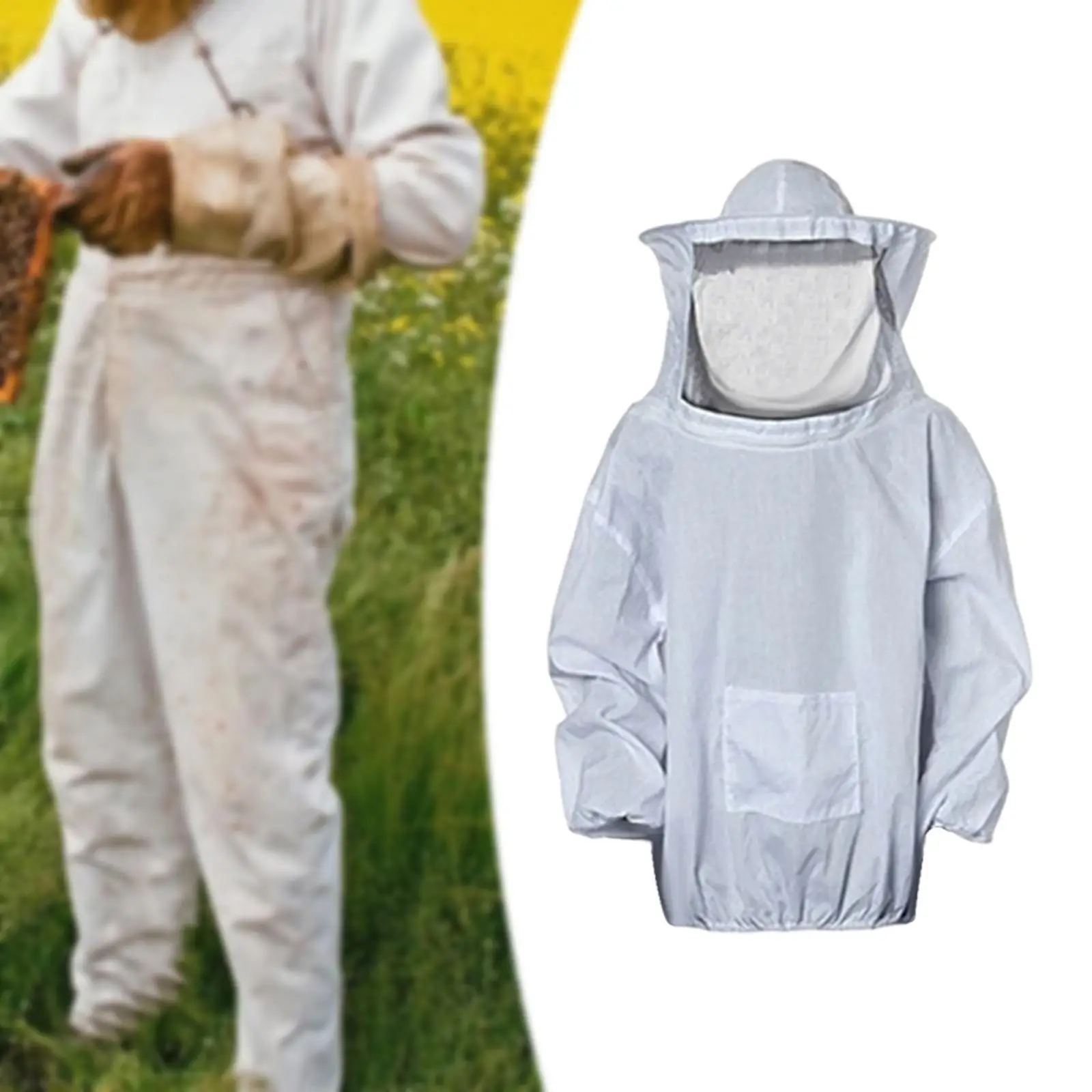 Beekeeper Suit Professional Beekeeper Equipment Sturdy with Hood Bee Outfit for Backyard Bee Keeper Apiarist Beginners