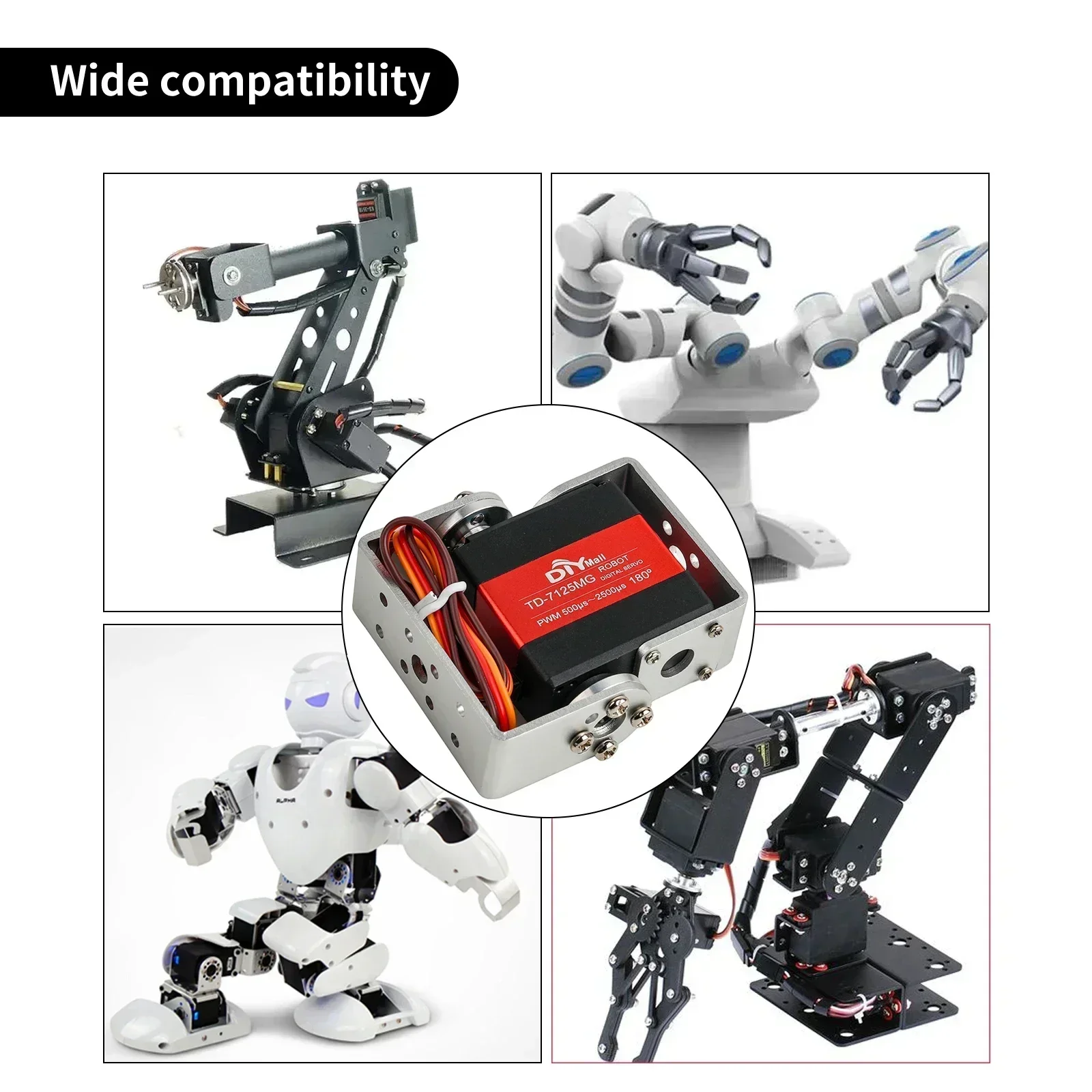 Servo Robot RC double axe 15KG 20KG 25KG 30KG 35KG, servomoteur numérique à couple élevé 4.8V 8.4V, contrôle d'angle brossé 180 et 270