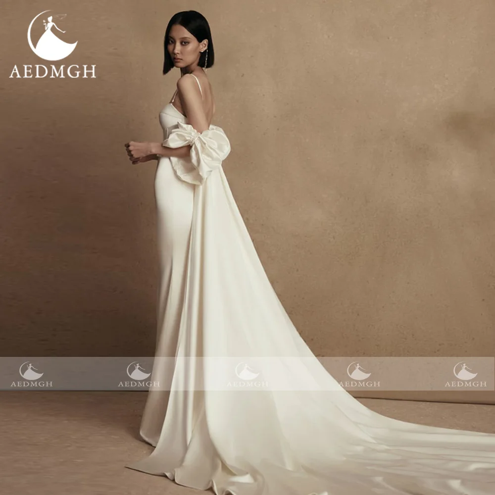 Aedmgh Mermaid Wedding Dresses Sweetheart Sleeveless Detachable Jacket Vestido De Novias Elegant Satin Custom Made Bridal Gown