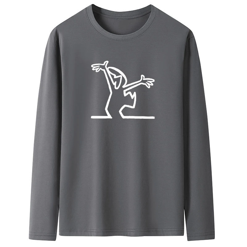 Casual Simple Style Men's Long Sleeve T-shirt Fashion Comfortable Oversized Pullover Casual O-neck Loose Tops Autumn y2k Clothes