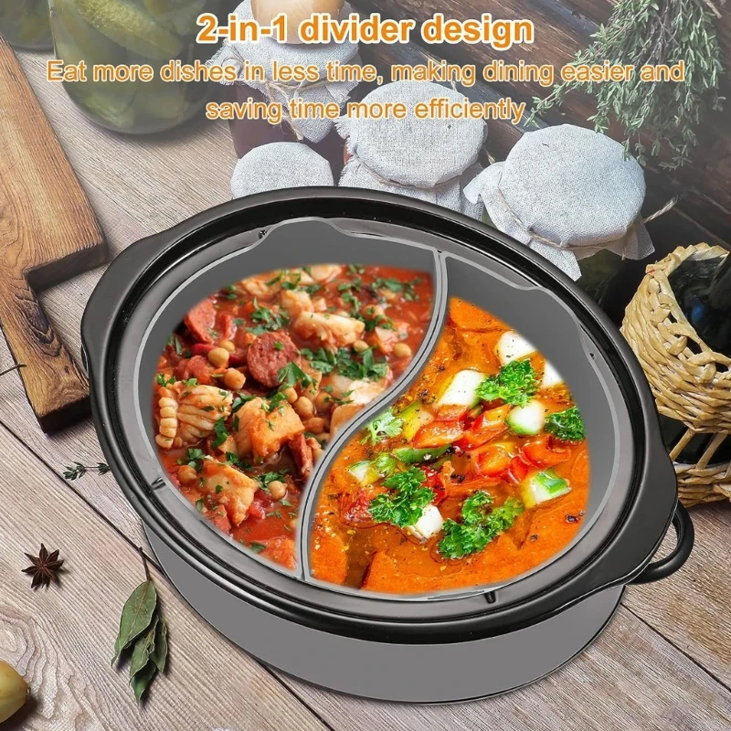 Trenneinlage für Slow Cooker, praktische Silikoneinlage für Schmortopf, leicht zu reinigendes Silikonmaterial, Trenneinlage für