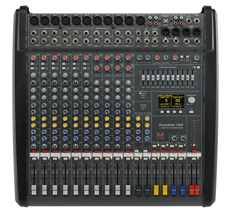 Top 5A 1:1 Quality Powermate 1000-3 PM 1000 Powermate 1000 PM 1000-3 Power Mixer 10 Channel 2*1000W 4 ohm Germany Original DSP