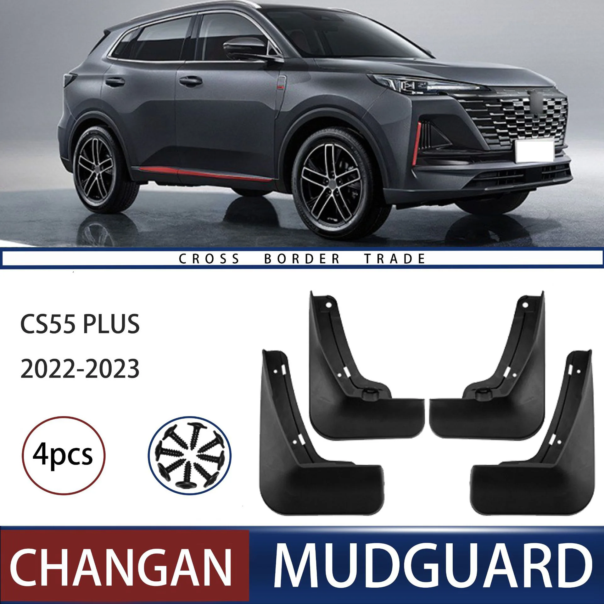 

FOR Changan CS55 PLUS 2022-2023 Car Molded Mud Flaps Splash Guards Mudguards Front Rear Styling Front Rear Car Accessories