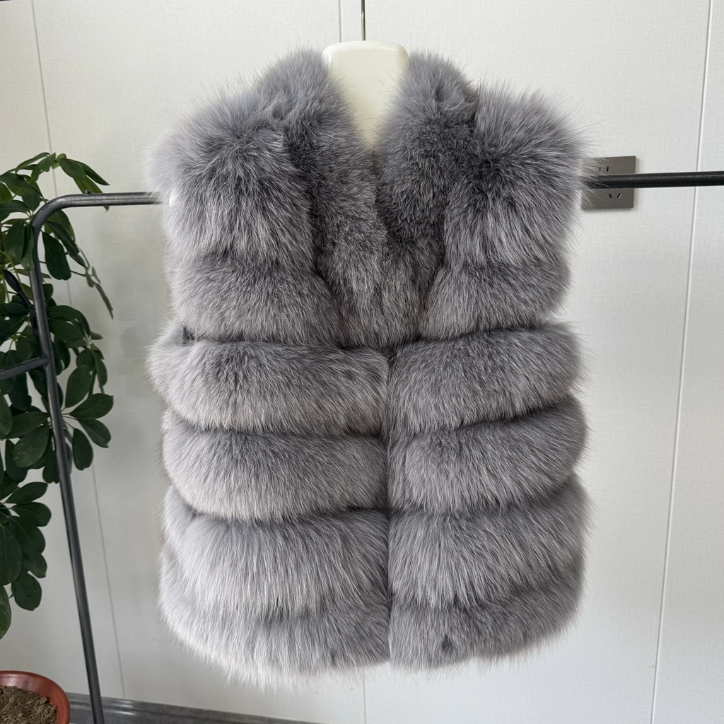 2026 NEW style Fox Fur Coat Real Winter New Outwears Women's Fashion Luxury Jacket High Quality Clothing Natural And Stand Colla