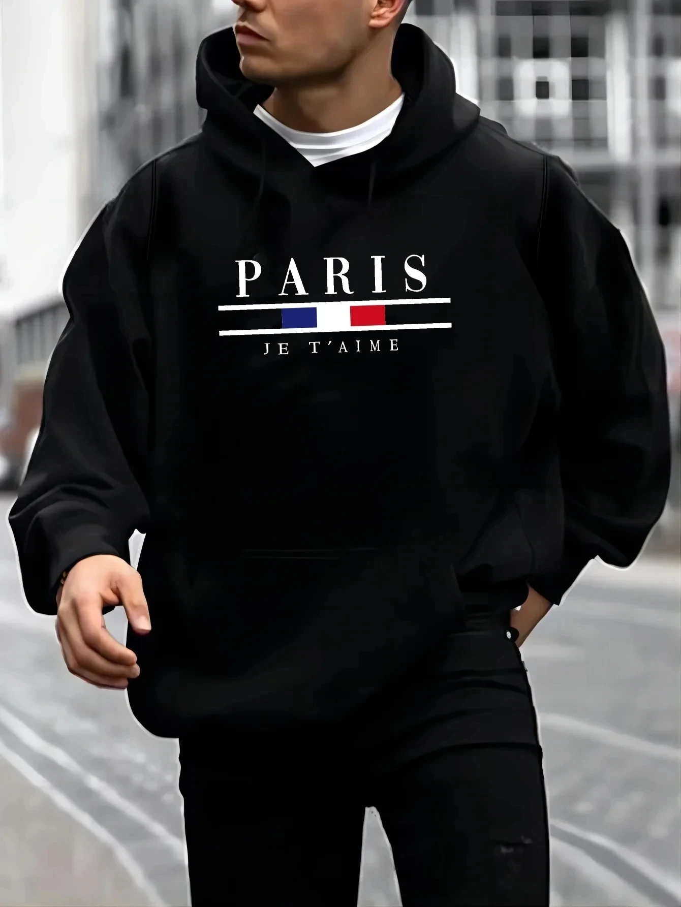 Autumn Winter New Kangaroo Pocket Long sleeved Hooded Sweatshirt Paris Street Fashion Men and Women Sports style Casual Pullover