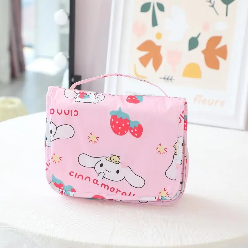 Hello Kitty Sanrio Makeup Bag Kuromi My Melody Cinnamoroll Kawaii Large Capacity Portable Travel Wash Storage Bag Cartoon Gift