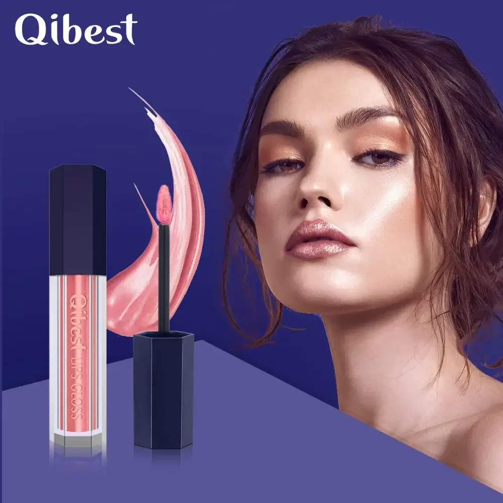 Heallor qibest ลิปสติกทนนานแวววาวของเหลวประกายเพชร12สีไม่ติดลิปกลอสมันเงือกกันน้ำริมฝีปากระยับ