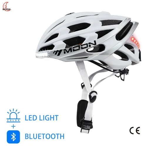 Imagen 2 del producto MOON-casco de bicicleta para ciclismo de montaña y carretera, multifunción, Bluetooth, música, teléfono, luz de advertencia LED, seguridad