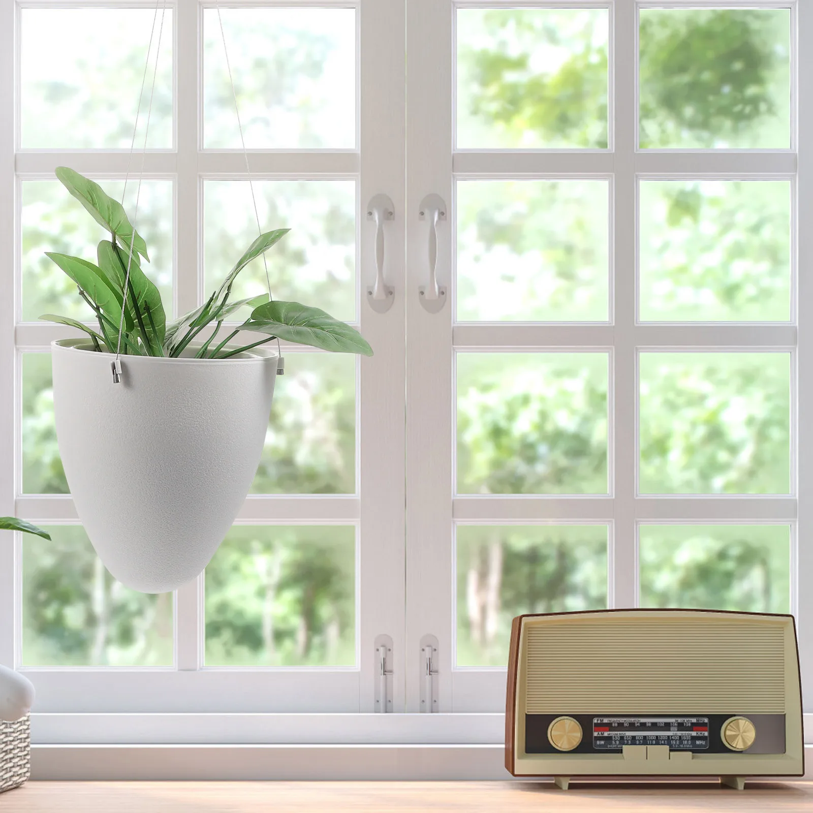 

2Pcs Decorative Hanging Flowerpot with Water Absorption Inner Pot for Balcony and Home Decoration Hanging Flowerpot