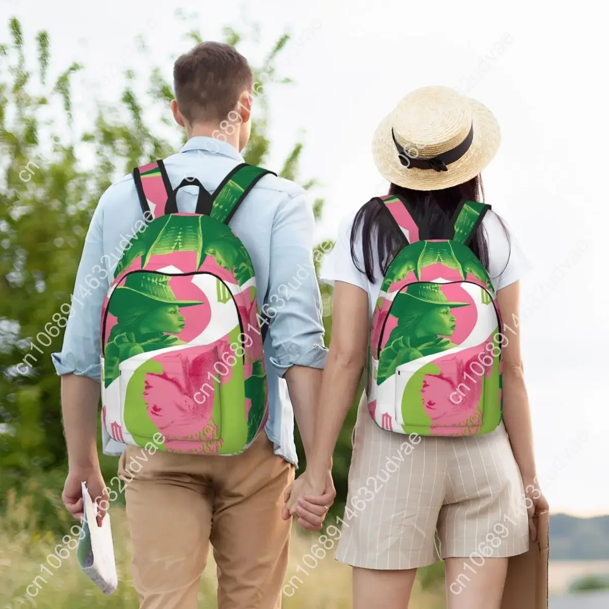 Wicked Elphaba & Glinda Tonal Backpack Men Women School Hiking Travel Daypack Magic Movie Laptop Computer Canvas Bags Durable