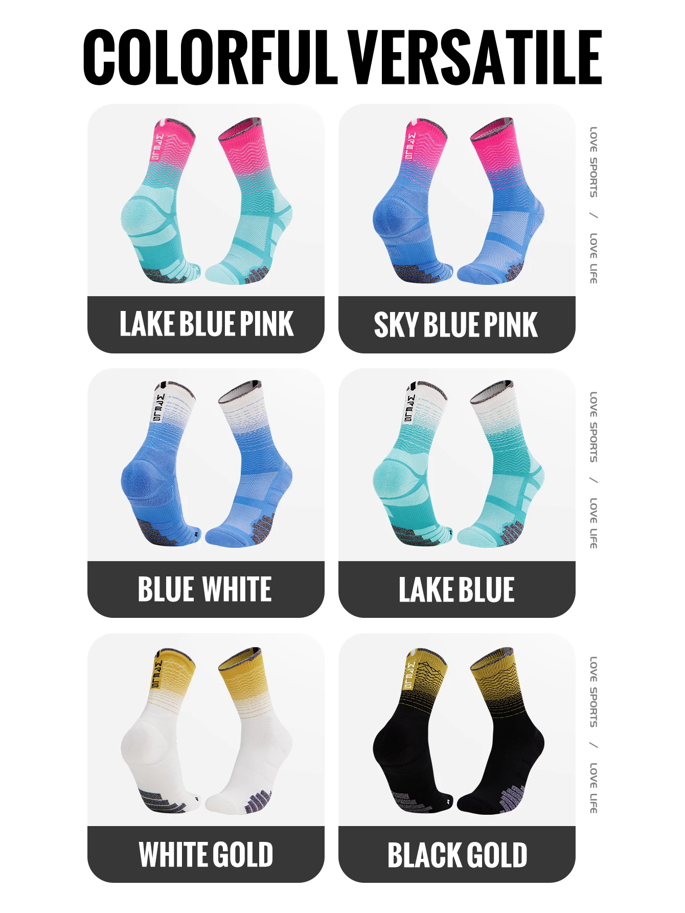 WRELS Lauf-Marathon-Profi-Socken, atmungsaktiv, für Reisen, Basketball, absorbieren Feuchtigkeit, Schweißsocken, Outdoor-Sportsocken für Männer und Frauen – Detail 11