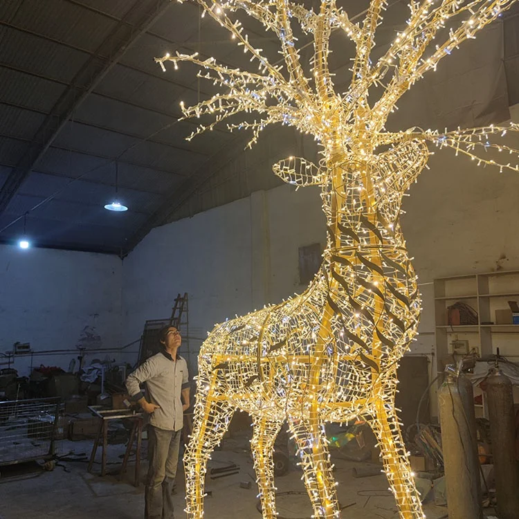 Street christmas led decoration 3d reindeer motif light