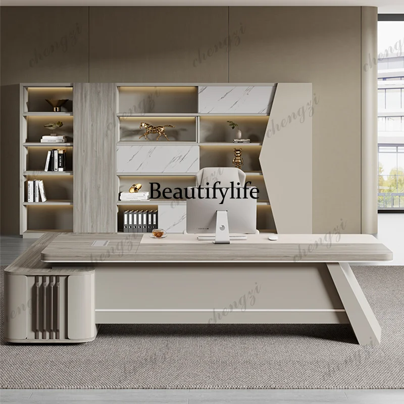 ZZZ Designer Modern Luxury Office Desk Asthetic Large Standing Computer Desks Manager Organizer L Shaped Scrivania