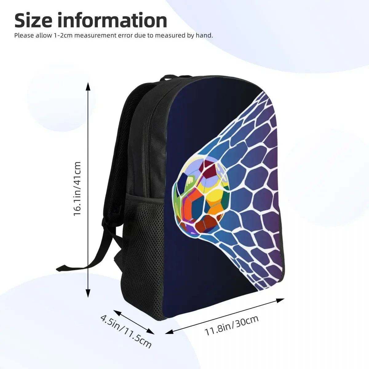 Custom Football Goal Backpacks for Men Women Waterproof College School Sports Lover Soccer Balls Bag Print Bookbag