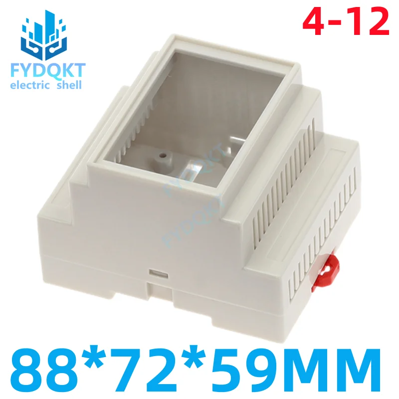 1PC DIN Rail PLC Wire Junction Boxes Plastic Electronics Box Chassis case 88x72x59mm 35-Rail Mounting Instrument Housing 4-12