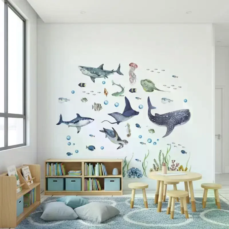 Ocean Life Wall Decals Waterco - đánh giá và giá Baby Nursery Wallpaper