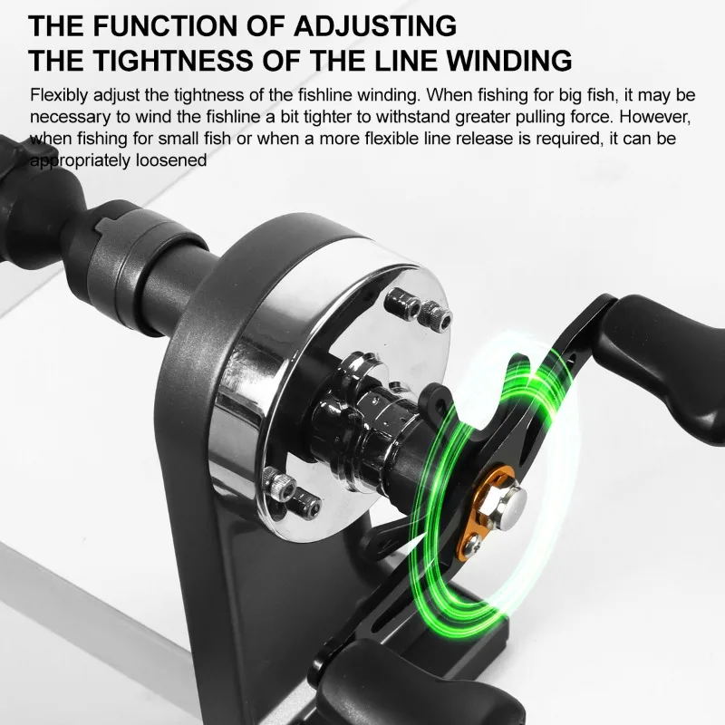 Dual Axis Trolling Reel Mount - Rapid Line Winder for Saltwater Fishing & Baitcasting Reel Accessories