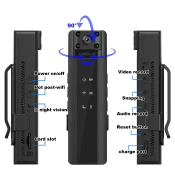 מצלמת מיני WiFi HD 1080P ניידת עשה זאת בעצמך, מקליט וידאו מיקרו מצלמת וידאו אלחוטית P2P, הקלטת לולאה תמיכה בצפייה מרחוק 6 best sales מצלמת wifi נסתרת - №4
