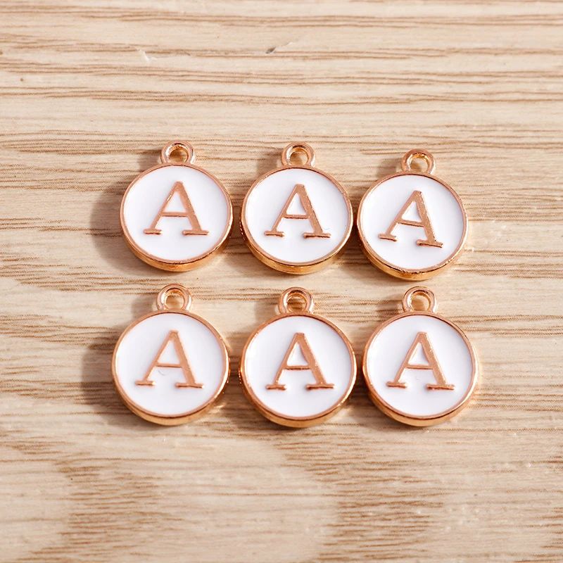10 teile/los 12*15mm A-Z Brief Emaille Charms für Schmuck Machen Anhänger Halsketten Ohrringe DIY Handgemachte Armbänder handwerk Liefert – Detail 3