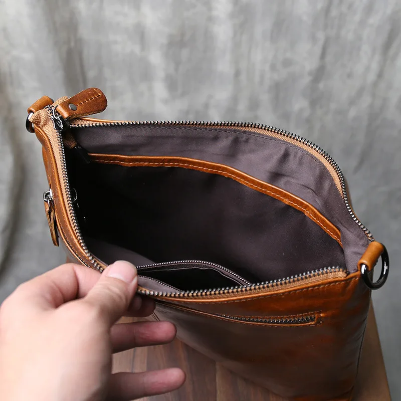 حقيبة كروس كلاسيكية من الجلد المشمع والحبوب العلوية 2025 تصميم جديد بسيط للجنسين محفظة بمقبض ذات سعة كبيرة #6