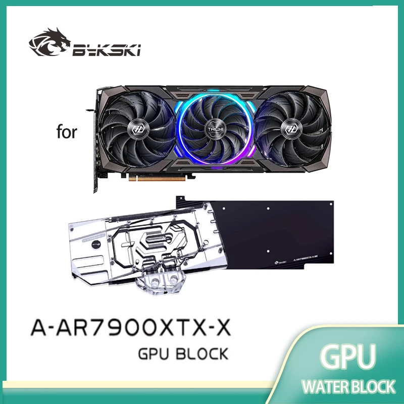 ASRock AMD Radeon RX 7900 XTX Taichi GPU 카드/구리 냉각 라디에이터 RGB AURA A-AR7900XTX-X 용 Bykski 워터 블록 사용
