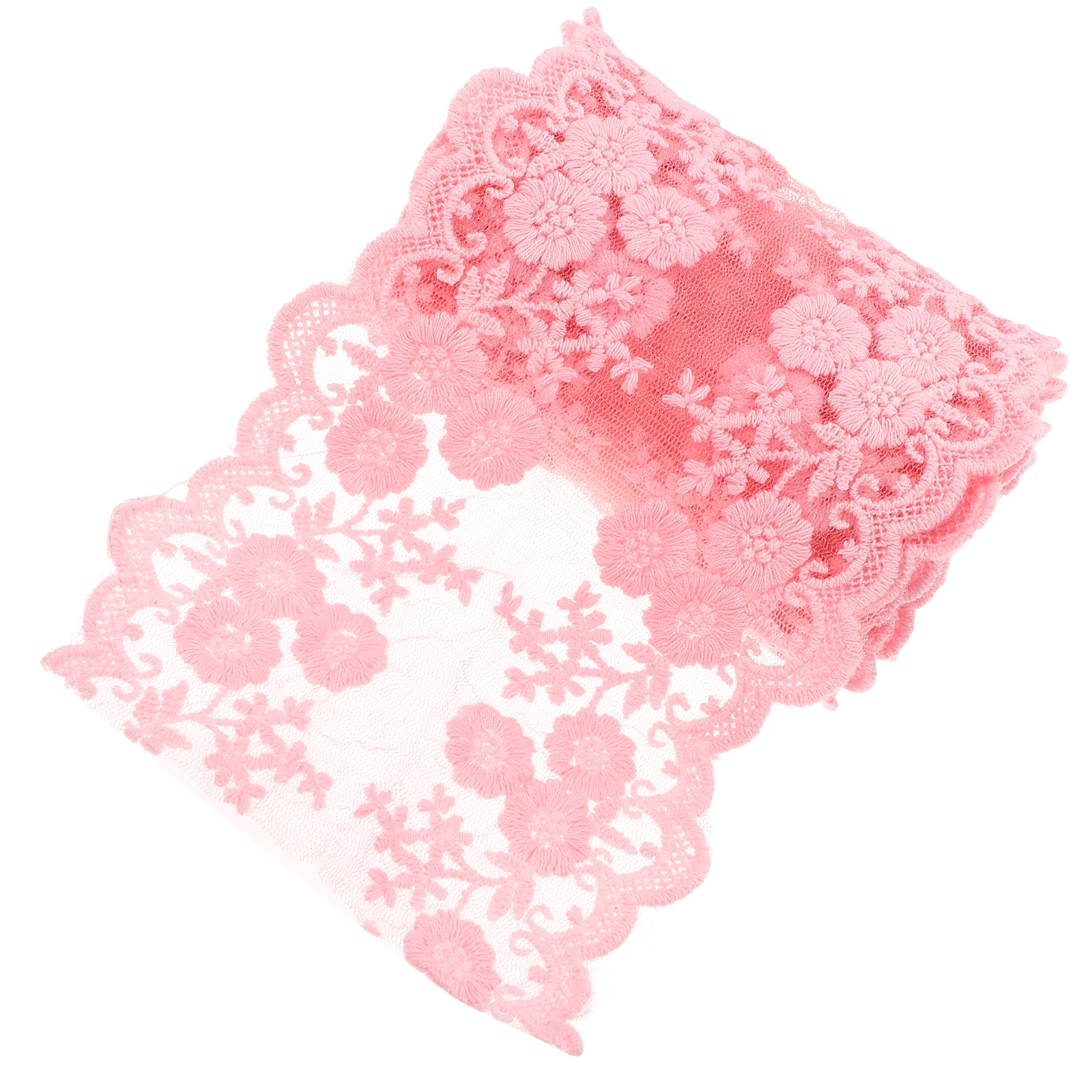 

Embroidery Lace Trim Pink Decorative Flowers Sewing Wedding Dress Diy Fabric Ruffled Handmade Craft Trimming Supplies