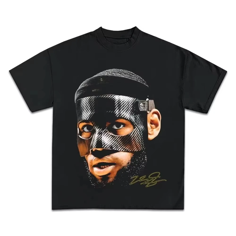 Lebron James Basketball Star T-shirt Harajuku Y2k Casual O-neck Short Sleeve Unisex Summer Fashion Street Men's T-shirt Cotton