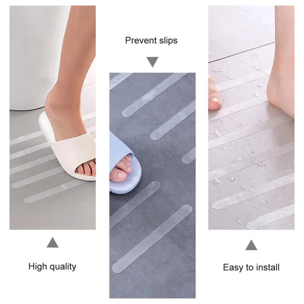 24 Pcs Transparent Slip Tape Bathroom Anti-slip Stickers Soles Skid Strip Bathtub Peva Non-slip Strips Floor Pool