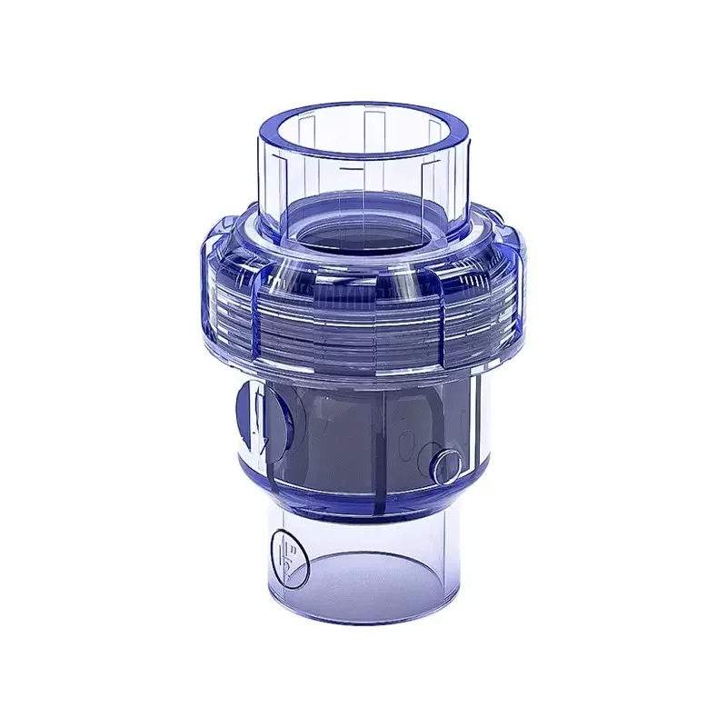 UPVC Single Union Check For Valve Transparent 20mm 25mm 32mm 40mm 50mm 63mm Non Return Irrigation Pipe Fitting
