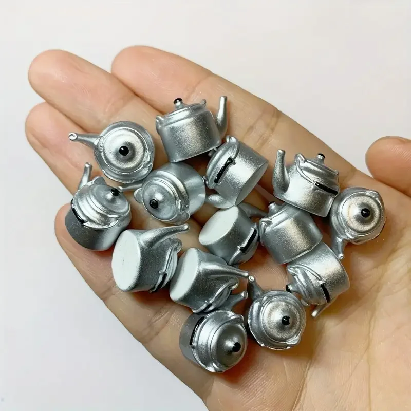 

5/10 Pcs Vintage Resin Miniature Mini Fake Teapot, Retro Display Model Figurines for Home Decorations, DIY Craft Supplies